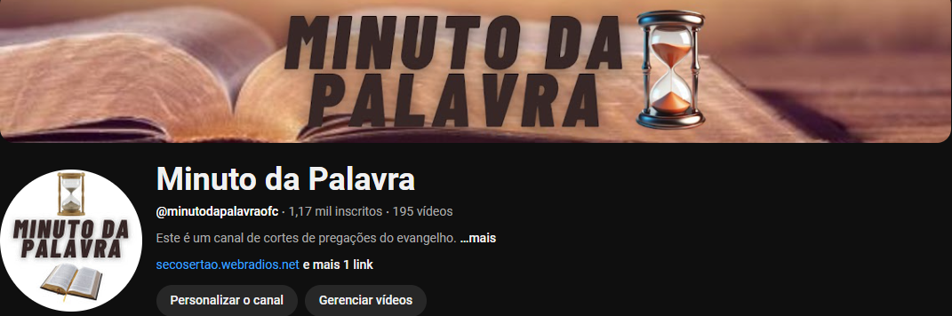 Canal do YouTube Minuto da Palavra
